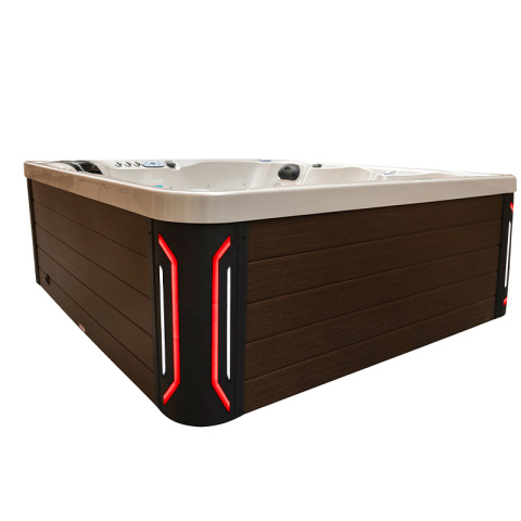 JACUZZI OGRODOWE WANNA SPA744 BIAŁA PERŁA OBUDOWA KAWA 210x210 CM