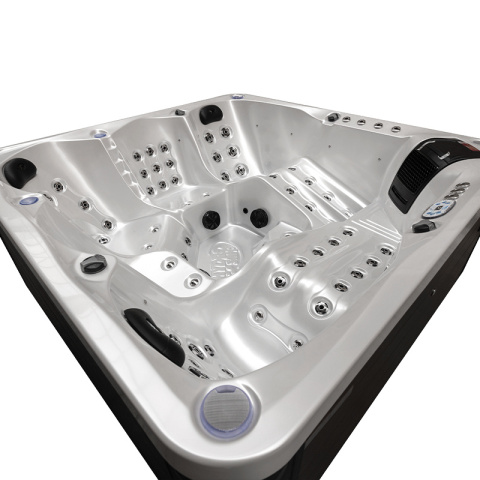 JACUZZI OGRODOWE WANNA SPA744 BIAŁA PERŁA OBUDOWA KAWA 210x210 CM