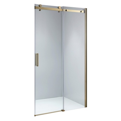 DRZWI PRYSZNICOWE WNĘKOWE PRZESUWNE SH03D ZŁOTE 95-100 CM SZKŁO 8 MM