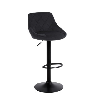 HOKER KRZESŁO BAROWE WELUROWE TAPICEROWANE XENA CZARNY PODSTAWA CZARNA