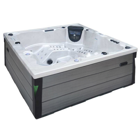 JACUZZI OGRODOWE WANNA SPA340 CAPPUCCINO CIEMNA OBUDOWA SZARA DESKA 220x220 CM