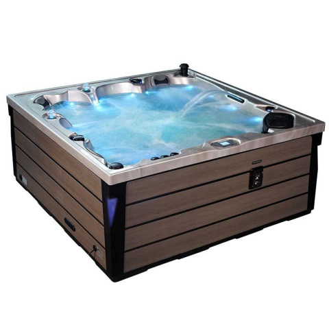 JACUZZI OGRODOWE WANNA SPA340 CAPPUCCINO OBUDOWA NATURALNA DESKA 220x220 CM