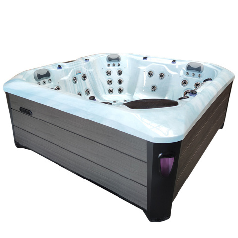 JACUZZI OGRODOWE WANNA SPA343 JASNA FALA OCEANU OBUDOWA CIEMNOSZARA 223x223 CM