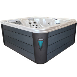 JACUZZI OGRODOWE WANNA SPA565 BIAŁA PERŁA OBUDOWA SZARA 170x210 CM