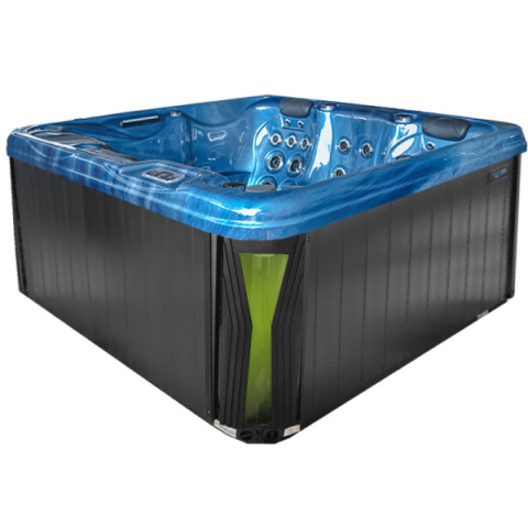 JACUZZI OGRODOWE WANNA SPA566 FULL NIEBISKA FALA OCEANU OBUDOWA ANTRACYT 200x200 CM