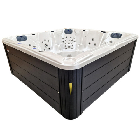 JACUZZI OGRODOWE WANNA SPA702 BIAŁA PERŁA OBUDOWA ANTRACYT 230x230 CM