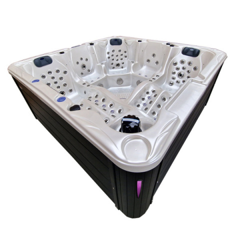 JACUZZI OGRODOWE WANNA SPA702 BIAŁA PERŁA OBUDOWA ANTRACYT 230x230 CM