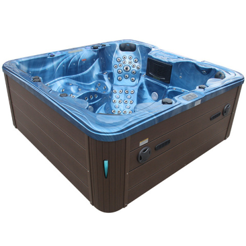 JACUZZI OGRODOWE WANNA SPA703A NIEBIESKA FALA OCEANU OBUDOWA KAWA 230x230 CM