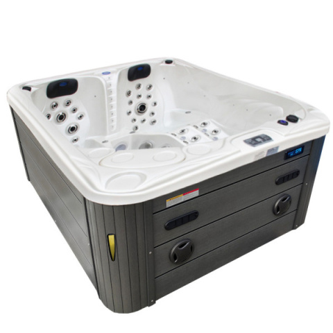 JACUZZI OGRODOWE WANNA SPA705 BIAŁA PERŁA OBUWODA SZARA 210x170 CM