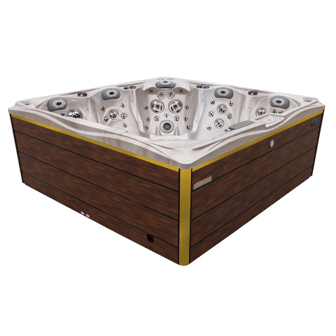 JACUZZI OGRODOWE WANNA SPA748 CAPPUCCINO OBUDOWA BRĄZOWA DESKA F21 230x230 CM