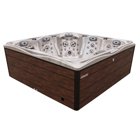 JACUZZI OGRODOWE WANNA SPA748 CAPPUCCINO OBUDOWA BRĄZOWA DESKA F21 230x230 CM