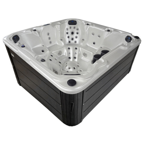 JACUZZI OGRODOWE WANNA SPA206 BIAŁA PERŁA OBUDOWA ANTRACYT 230x230 CM