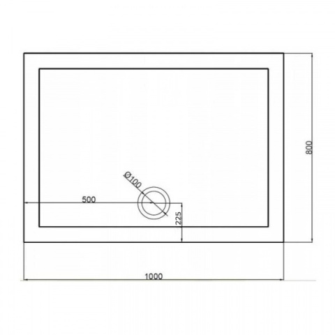 BRODZIK PRYSZNICOWY PROSTOKĄTNY SLIM ST03A CZARNY 100x80 CM