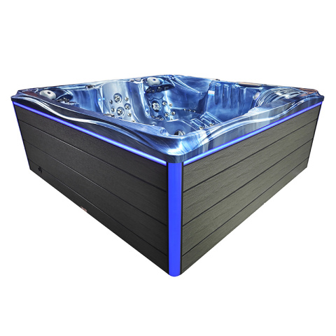 JACUZZI OGRODOWE WANNA SPA746 NIEBIESKA FALA OCEANU OBUDOWA SZARA DESKA F21 230x230 CM