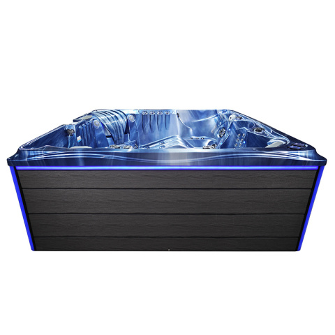 JACUZZI OGRODOWE WANNA SPA746 NIEBIESKA FALA OCEANU OBUDOWA SZARA DESKA F21 230x230 CM