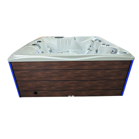 JACUZZI OGRODOWE WANNA SPA747 BIAŁA PERŁA OBUDOWA BRĄZOWA DESKA F21 210x210 CM