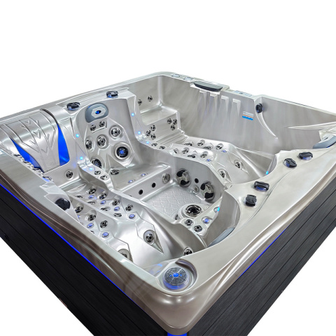 JACUZZI OGRODOWE WANNA SPA747 CAPPUCCINO OBUDOWA SZARA F22 210x210 CM