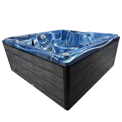 JACUZZI OGRODOWE WANNA SPA747 NIEBIESKA FALA OCEANU OBUDOWA SZARA DESKA F22 210x210 CM