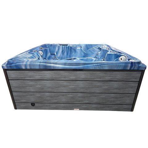 JACUZZI OGRODOWE WANNA SPA747 NIEBIESKA FALA OCEANU OBUDOWA SZARA DESKA F22 210x210 CM