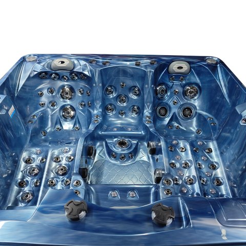 JACUZZI OGRODOWE WANNA SPA747 NIEBIESKA FALA OCEANU OBUDOWA SZARA DESKA F22 210x210 CM