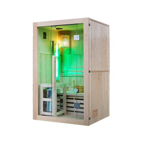 SAUNA FIŃSKA WYSOKOTEMPERATUROWA Z PIECEM KEMI1/HARVIA 3,5KW 1-2 OSOBOWA 120x105 CM