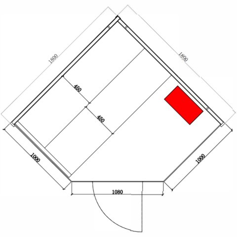 SAUNA FIŃSKA WYSOKOTEMPERATUROWA Z PIECEM OSLO7/HARVIA 8KW 5-6 OSOBOWA 180x180 CM