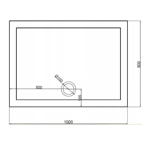 BRODZIK PRYSZNICOWY PROSTOKĄTNY SLIM ST04A CZARNY 100x90 CM