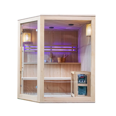 SAUNA FIŃSKA WYSOKOTEMPERATUROWA Z PIECEM BODO7/HARVIA 8KW 5-6 OSOBOWA 180x180 CM