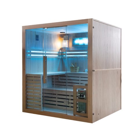 SAUNA FIŃSKA WYSOKOTEMPERATUROWA Z PIECEM KEMI5/HARVIA 6KW 4-5 OSOBOWA 180x160 CM