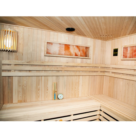 SAUNA FIŃSKA WYSOKOTEMPERATUROWA Z PIECEM KEMI6/HARVIA 8KW 5-6 OSOBOWA 200x200 CM