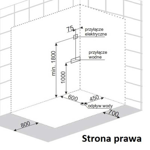 KABINA PRYSZNICOWA Z HYDROMASAŻEM WSH7106RW BIAŁA 120x80 CM