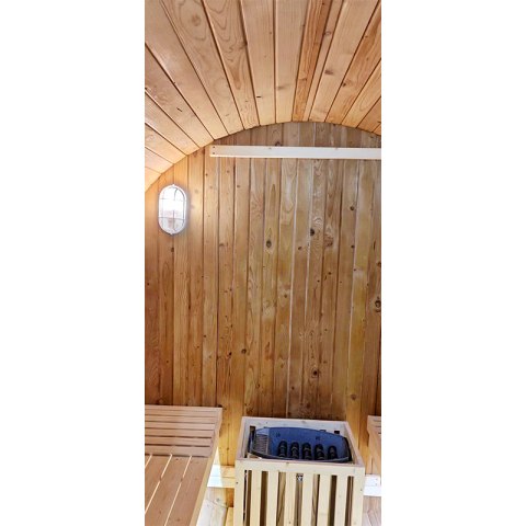 SAUNA OGRODOWA FIŃSKA BECZKA Z PIECEM ASKER 4-6 OSOBOWA 210x240 CM