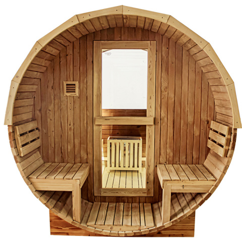 SAUNA OGRODOWA FIŃSKA BECZKA Z PIECEM ASKER-HG 4-6 OSOBOWA 210x240 CM