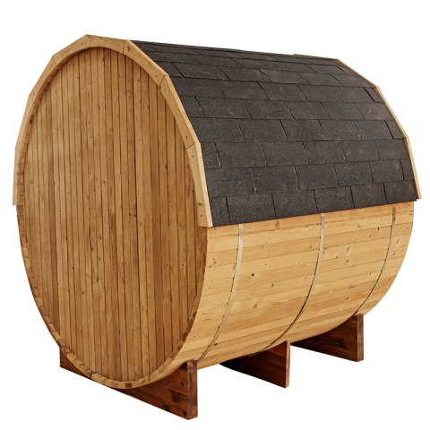 SAUNA OGRODOWA FIŃSKA BECZKA Z PIECEM FORSA 4-6 OSOBOWA 210x180 CM