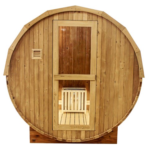 SAUNA OGRODOWA FIŃSKA BECZKA Z PIECEM FORSA 4-6 OSOBOWA 210x180 CM