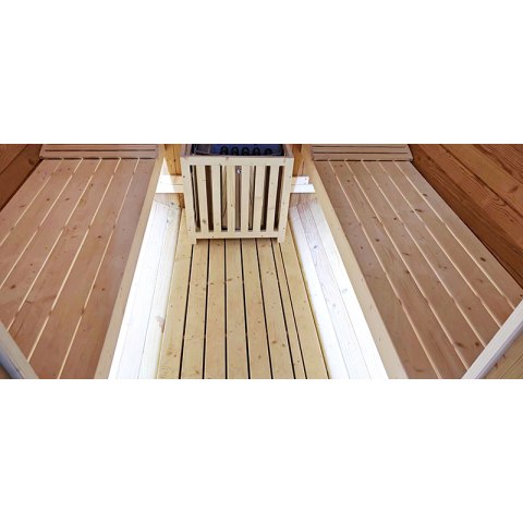 SAUNA OGRODOWA FIŃSKA BECZKA Z PIECEM FORSA 4-6 OSOBOWA 210x180 CM