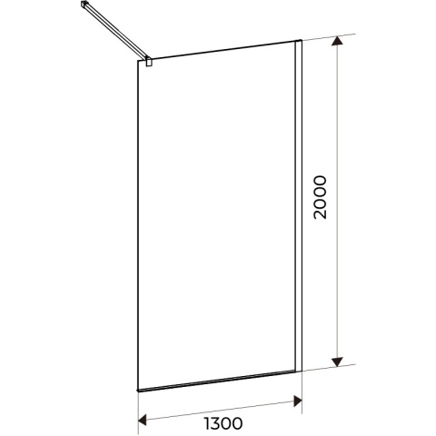 ŚCIANKA PRYSZNICOWA SH05G CZARNA 130 CM 8 MM