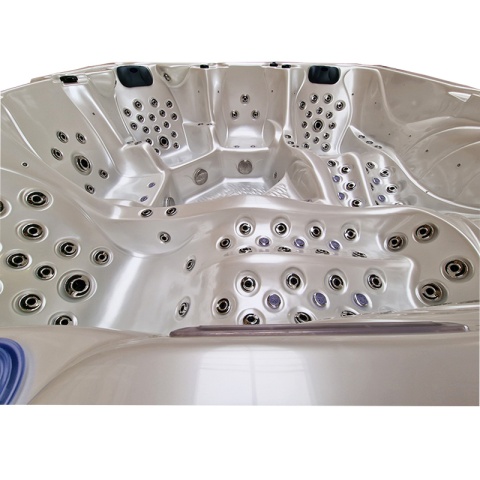 JACUZZI OGRODOWE WANNA SPA702 BIAŁA PERŁA OBUDOWA ANTRACYT 230x230 CM