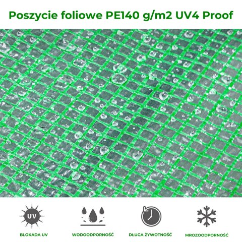 TUNEL OGRODOWY FOLIOWY SZKLARNIA 6m2 TF03G 3x2m ZIELONY