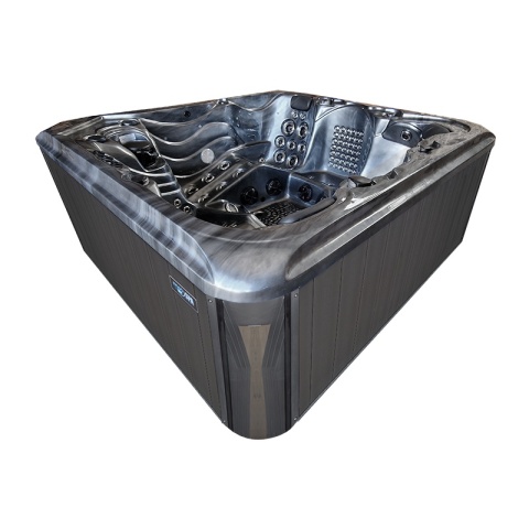 JACUZZI OGRODOWE WANNA SPA560 CZARNA FALA OCEANU OBUDOWA ANTRACYT 220x220 CM