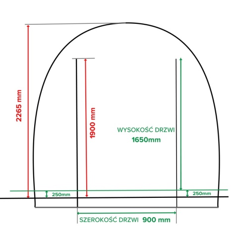 TUNEL OGRODOWY FOLIOWY SZKLARNIA 4m2 TF02G 2x2m ZIELONY SOLIDNY