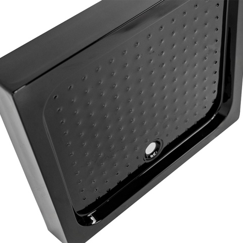 KABINA PRYSZNICOWA PROSTOKĄTNA Z BRODZIKEM KZ103B/SXL03D CZARNA 110x80 CM