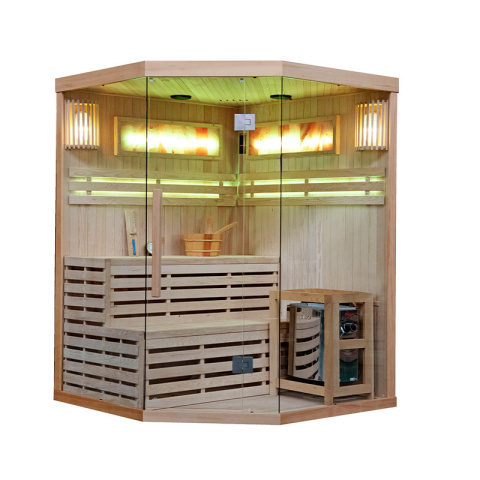 SAUNA FIŃSKA WYSOKOTEMPERATUROWA Z PIECEM KEMI7/HARVIA 8KW 5-6 OSOBOWA 180x180 CM