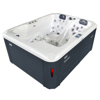 JACUZZI OGRODOWE WANNA SPA102 BIAŁA PERŁA OBUDOWA ANTRACYT 210x160 CM