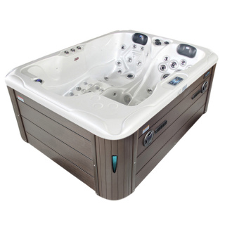 JACUZZI OGRODOWE WANNA SPA102 BIAŁA PERŁA OBUDOWA KAWA 210x160 CM