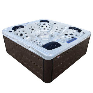 JACUZZI OGRODOWE WANNA SPA205T BIAŁA PERŁA OBUDOWA KAWA 230x230 CM