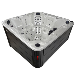 JACUZZI OGRODOWE WANNA SPA206 BIAŁA PERŁA OBUDOWA ANTRACYT 230x230 CM