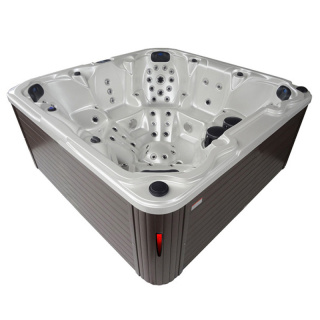 JACUZZI OGRODOWE WANNA SPA206 BIAŁA PERŁA OBUDOWA KAWA 230x230 CM