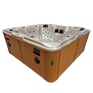 JACUZZI OGRODOWE WANNA SPA206 CAPPUCCINO OBUDOWA NATURALNA DESKA 230x230 CM