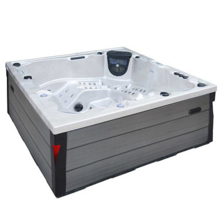 JACUZZI OGRODOWE WANNA SPA340 CAPPUCCINO CIEMNA OBUDOWA SZARA DESKA 220x220 CM